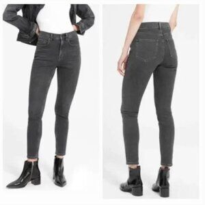 Everlane Mid-Rise Stretch Skinny Ankle Jeans Size 30 Grey Charcoal